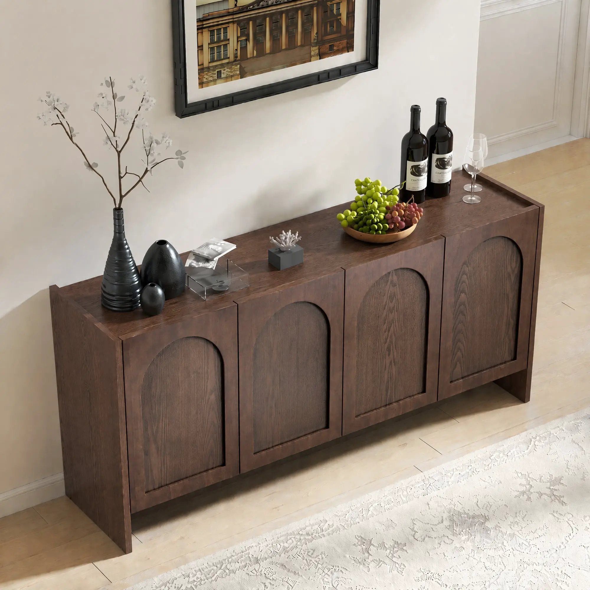 Mid-Century Modern 4-Door Credenza Sideboard by HouseOfZazla