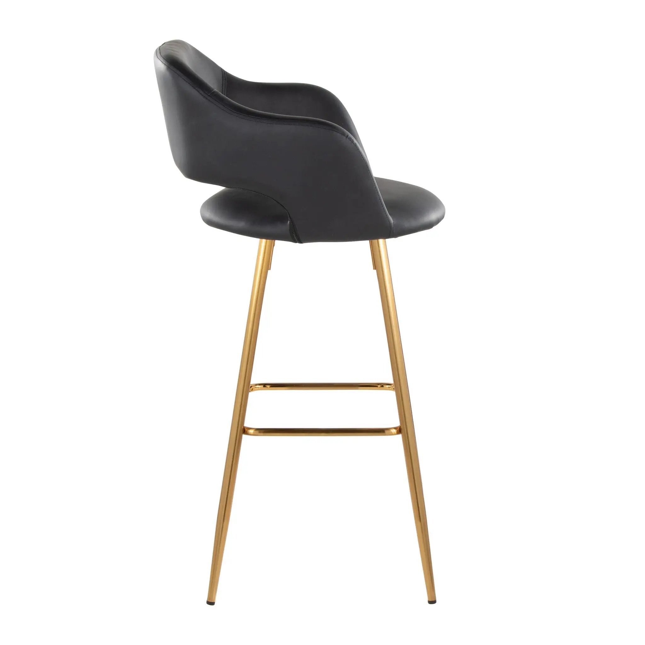 Margarite - Contemporary Fixed Height Barstool With Footrest (Set of 2) With Square by HouseOfZazla