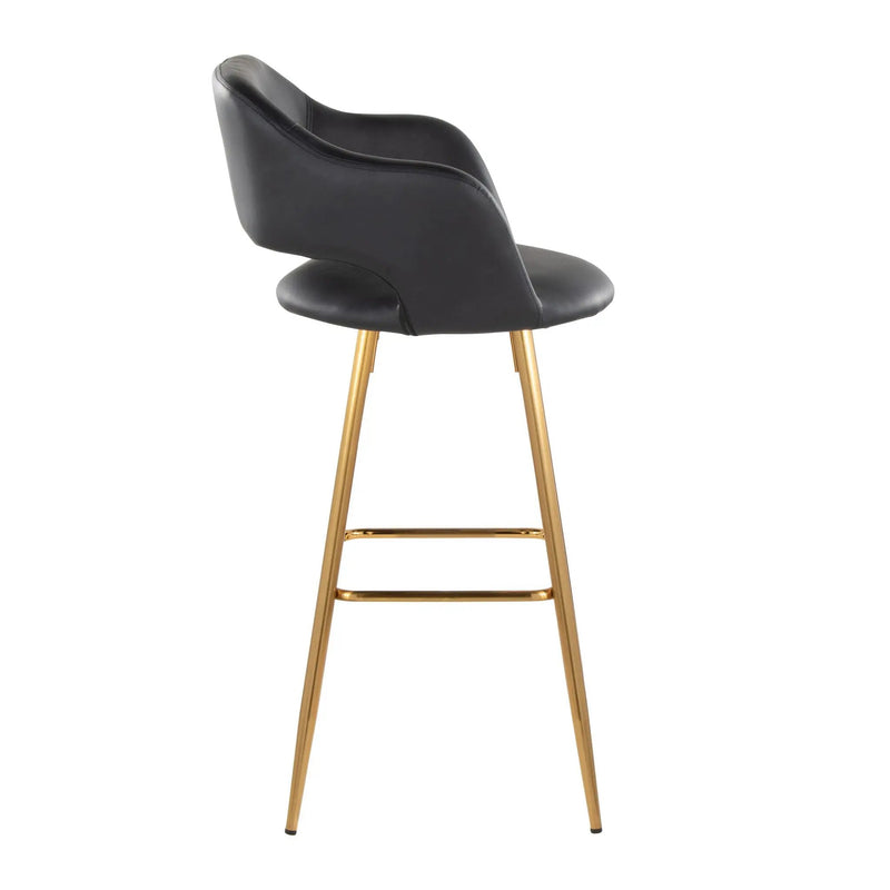Margarite - Contemporary Fixed Height Barstool With Footrest (Set of 2) With Square by HouseOfZazla