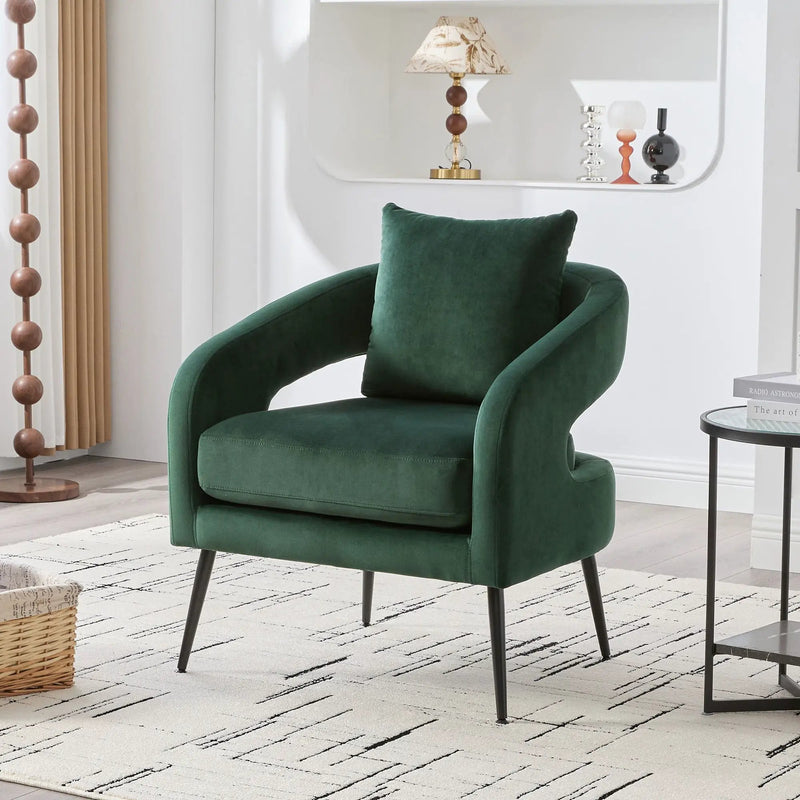 Open Back Accent Chair, Round Sofa Lounge Armchair by HouseOfZazla