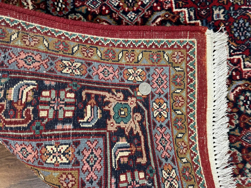 Indo Persian Bidjar Rug 6x9, Vintage Wool Handmade Carpet by Jewel Rugs