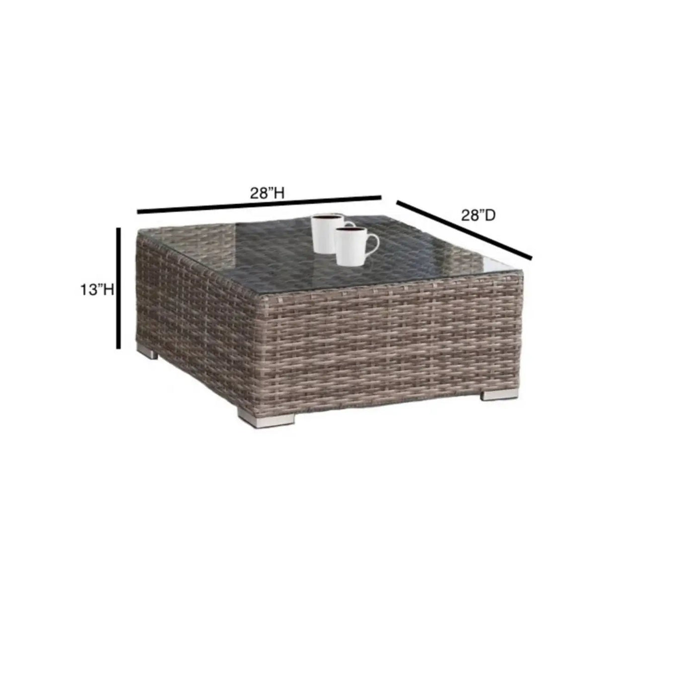 Outdoor Wicker Conversation Set With Cushions, All Weather by Unique Piece Furniture
