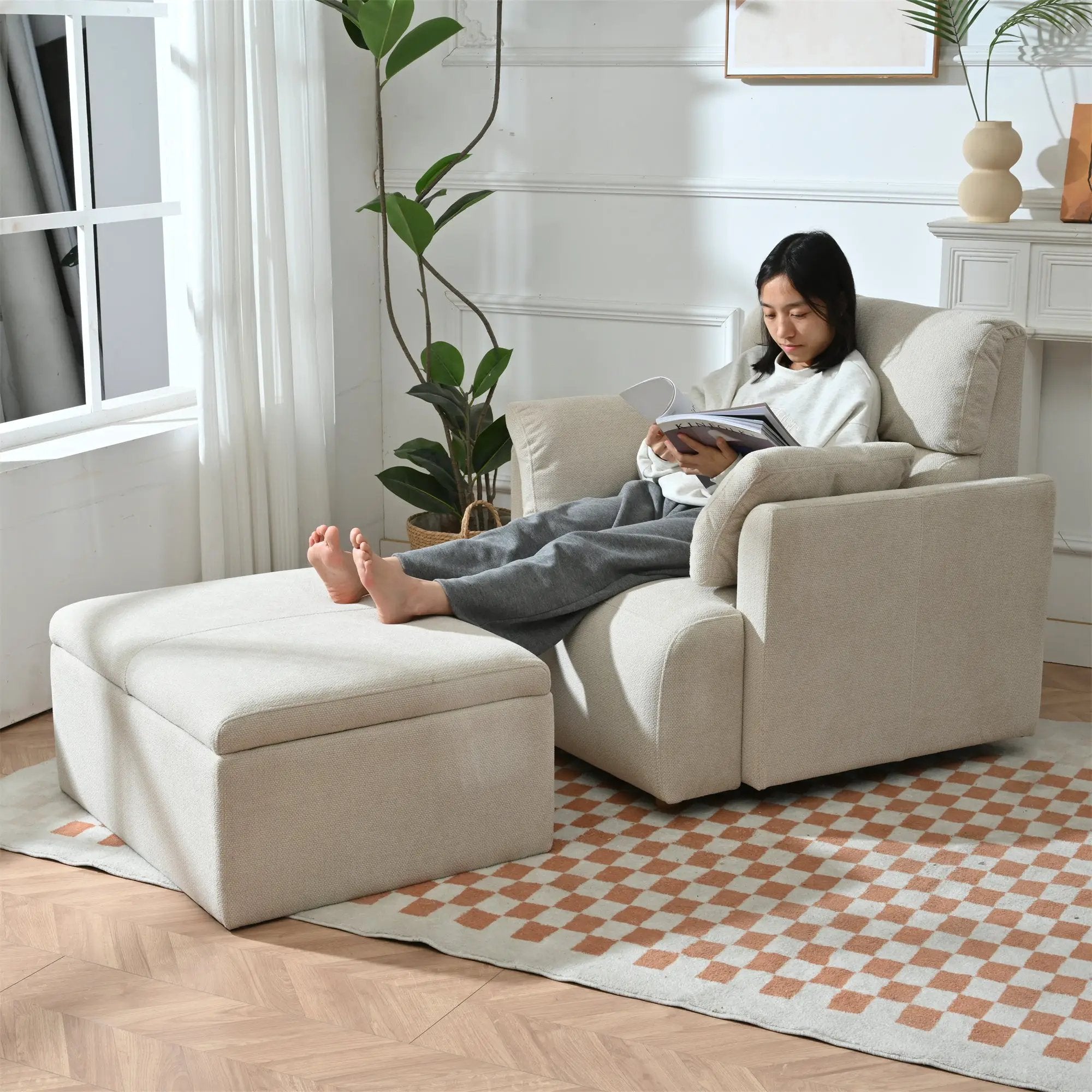 Oversized Chair with Storage Ottoman by HouseOfZazla
