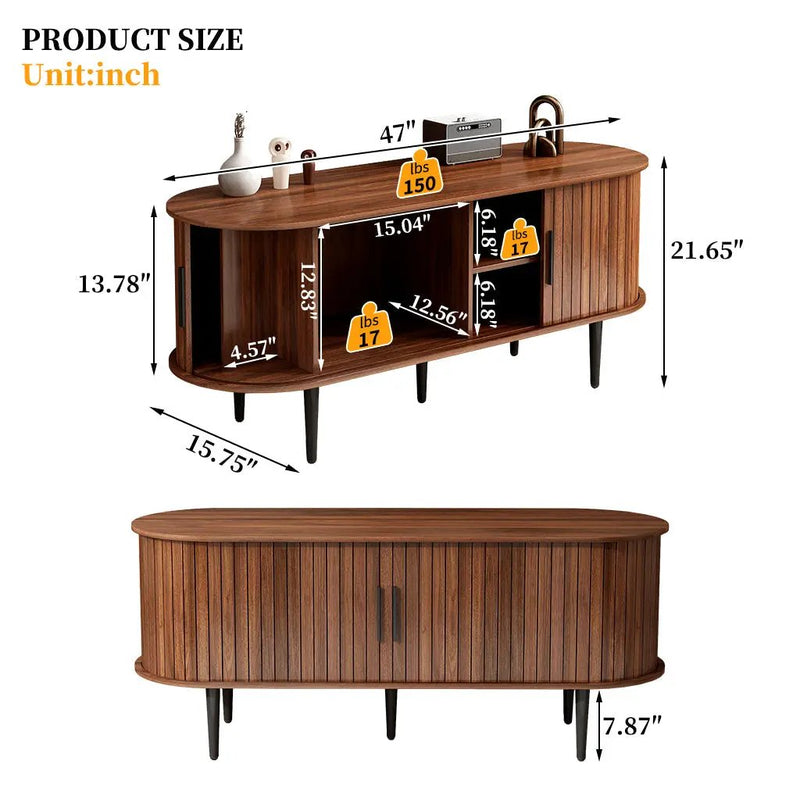 47" Modern TV Console Table with Storage Compartment by HouseOfZazla