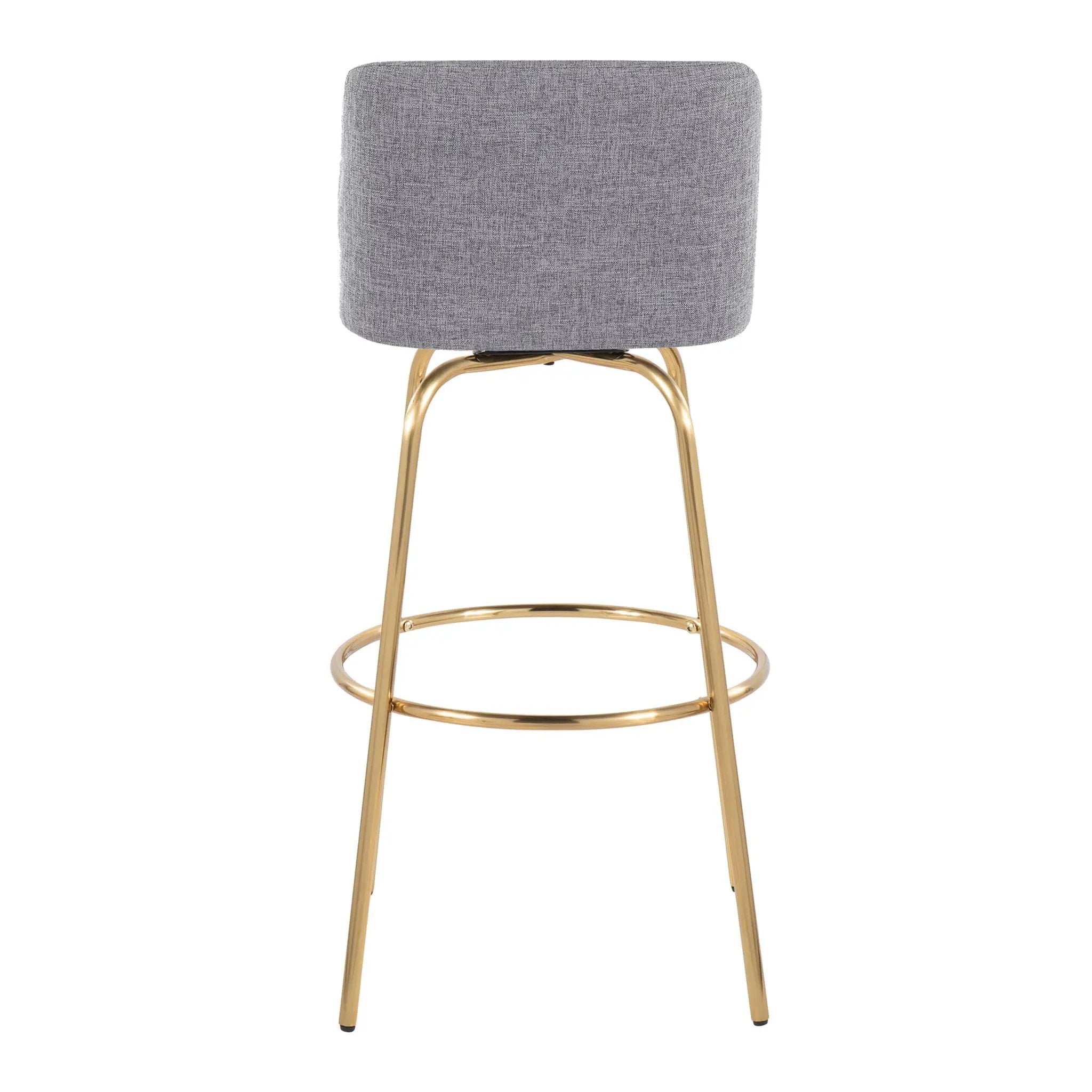 Toriano - Contemporary Fixed Height Barstool With Swivel And Round Footrest (Set of 2) by Unique Piece Furniture