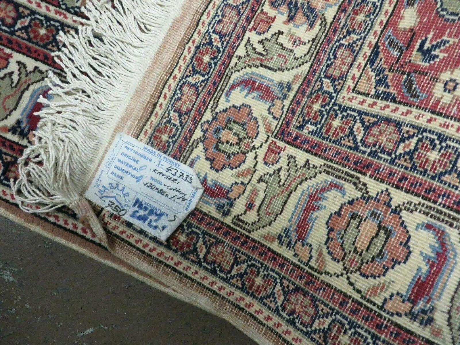 3' X 4' Vintage Handmade Turkish Kayseri Wool Cotton Rug Carpet Camel Hair Nice by Jewel Rugs