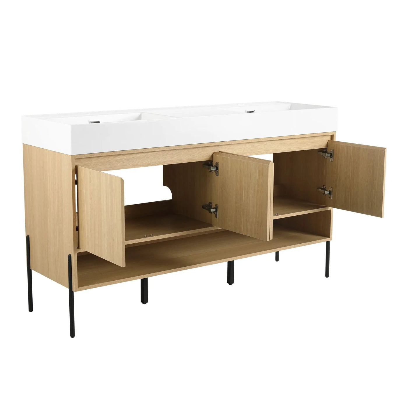 Modern Bathroom Vanity Combo With Single Resin Sink And Storage Cabinet by HouseOfZazla