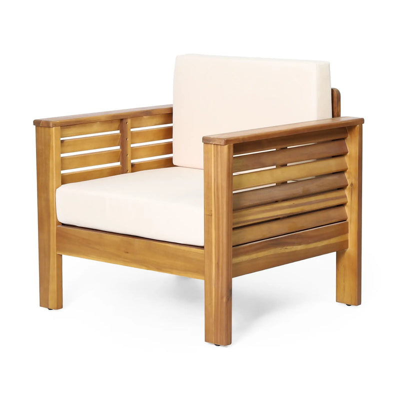 Acacia Wood Loveseat And Coffee Table Set With Cushions by HouseOfZazla