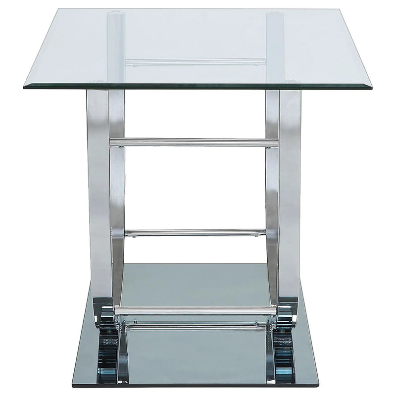 Danville 2-piece Glass Top Coffee and End Table Set Chrome by Unique Piece Furniture