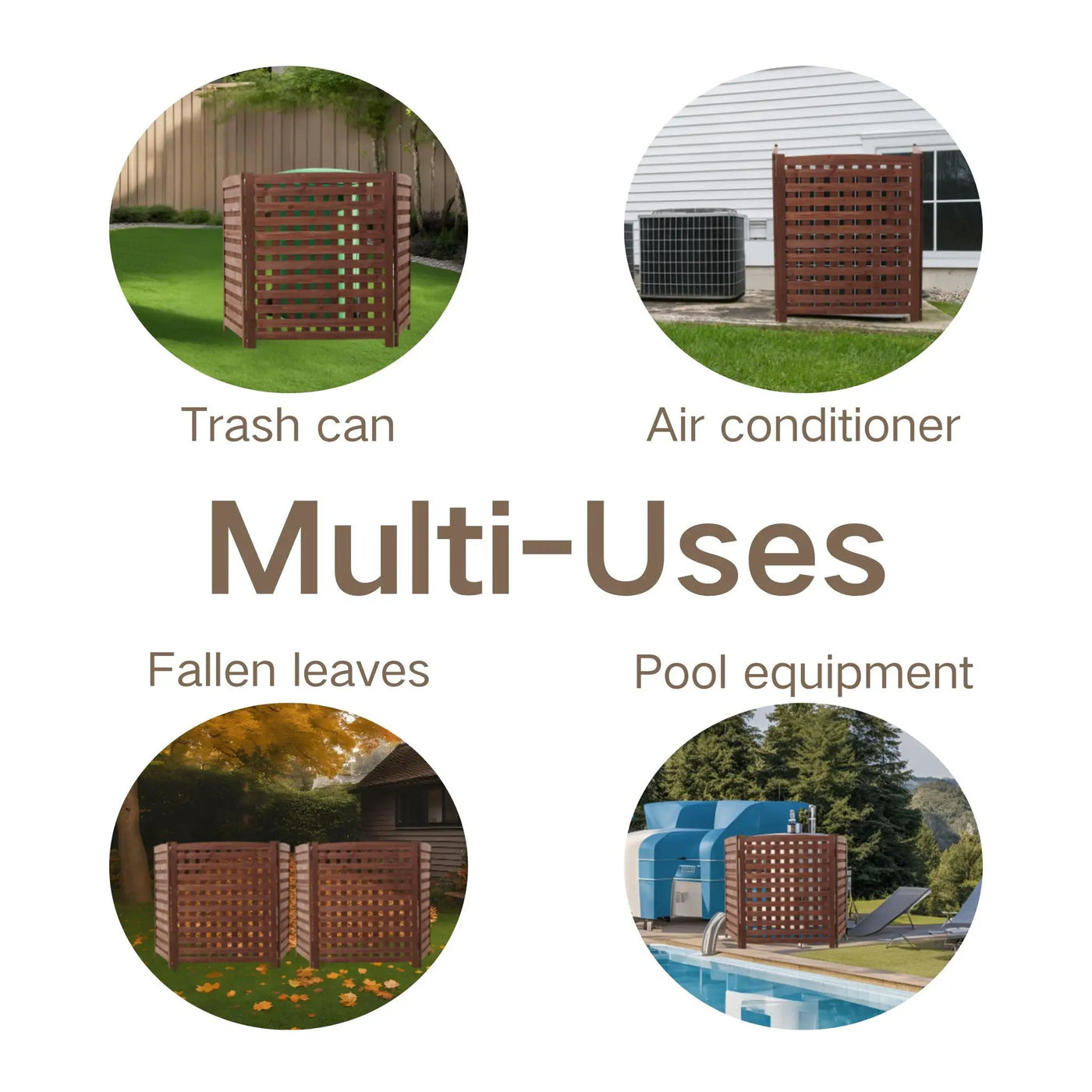3 Panel Outdoor Air Conditioner Fence Screen by HouseOfZazla