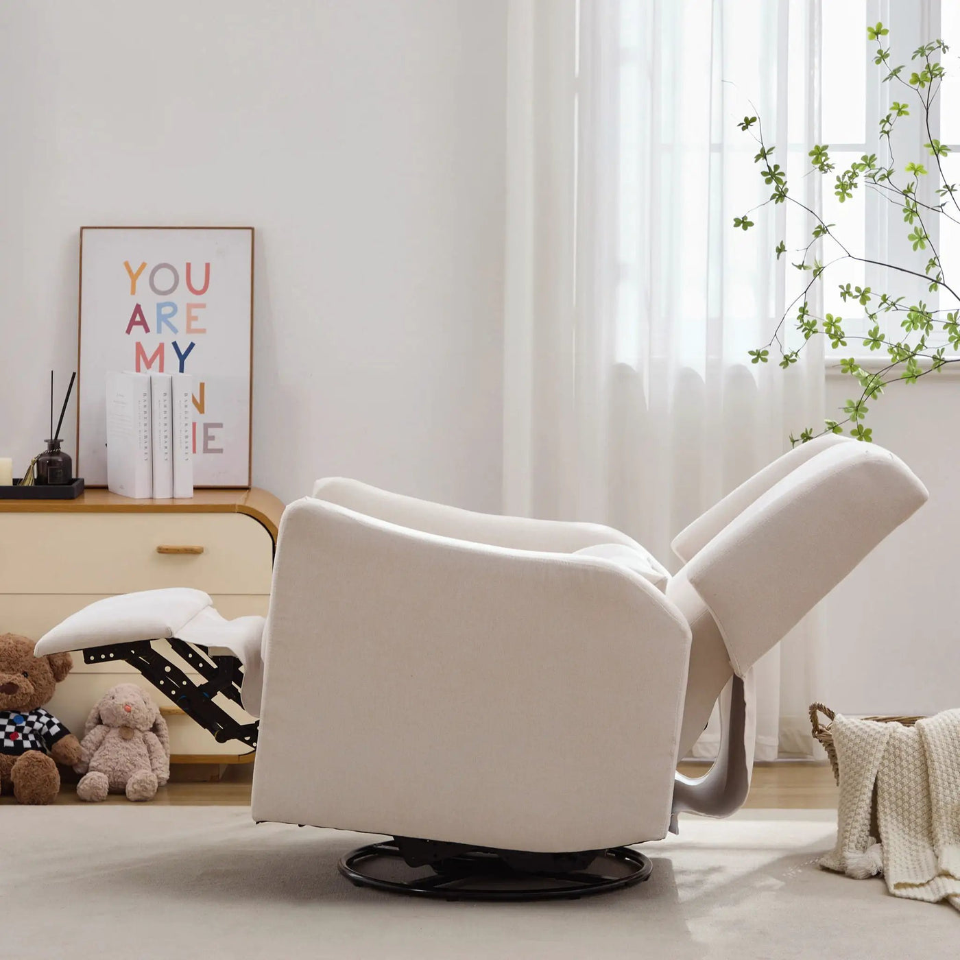 Wide Wingback Swivel Glider Rocker Recliner Chair by HouseOfZazla