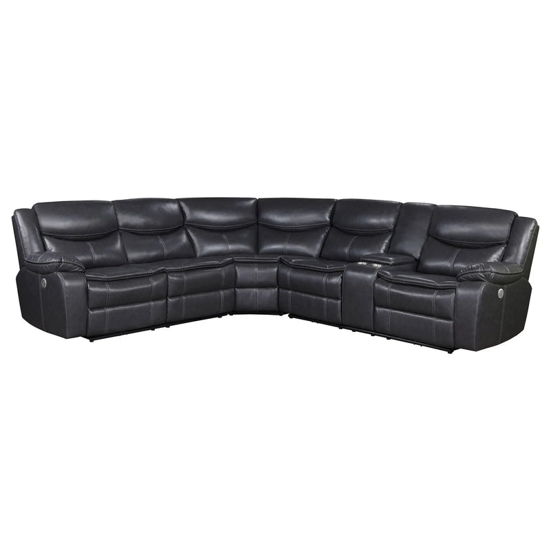 Sycamore Upholstered Power Reclining Sectional Sofa Grey by Unique Piece Furniture