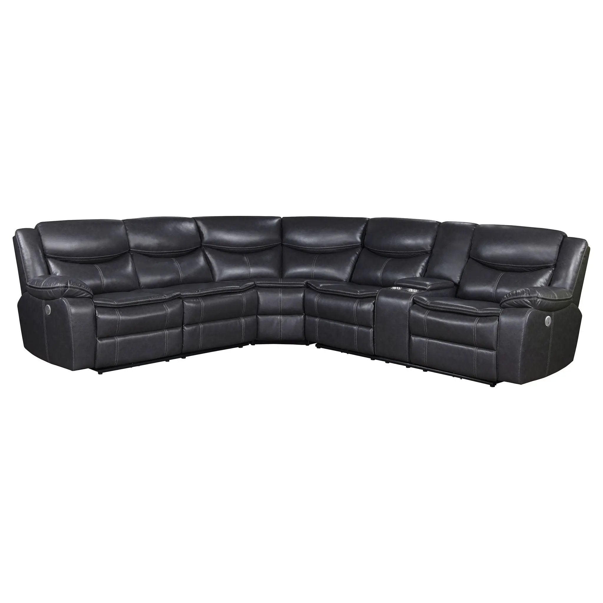 Sycamore Upholstered Power Reclining Sectional Sofa Grey by Unique Piece Furniture