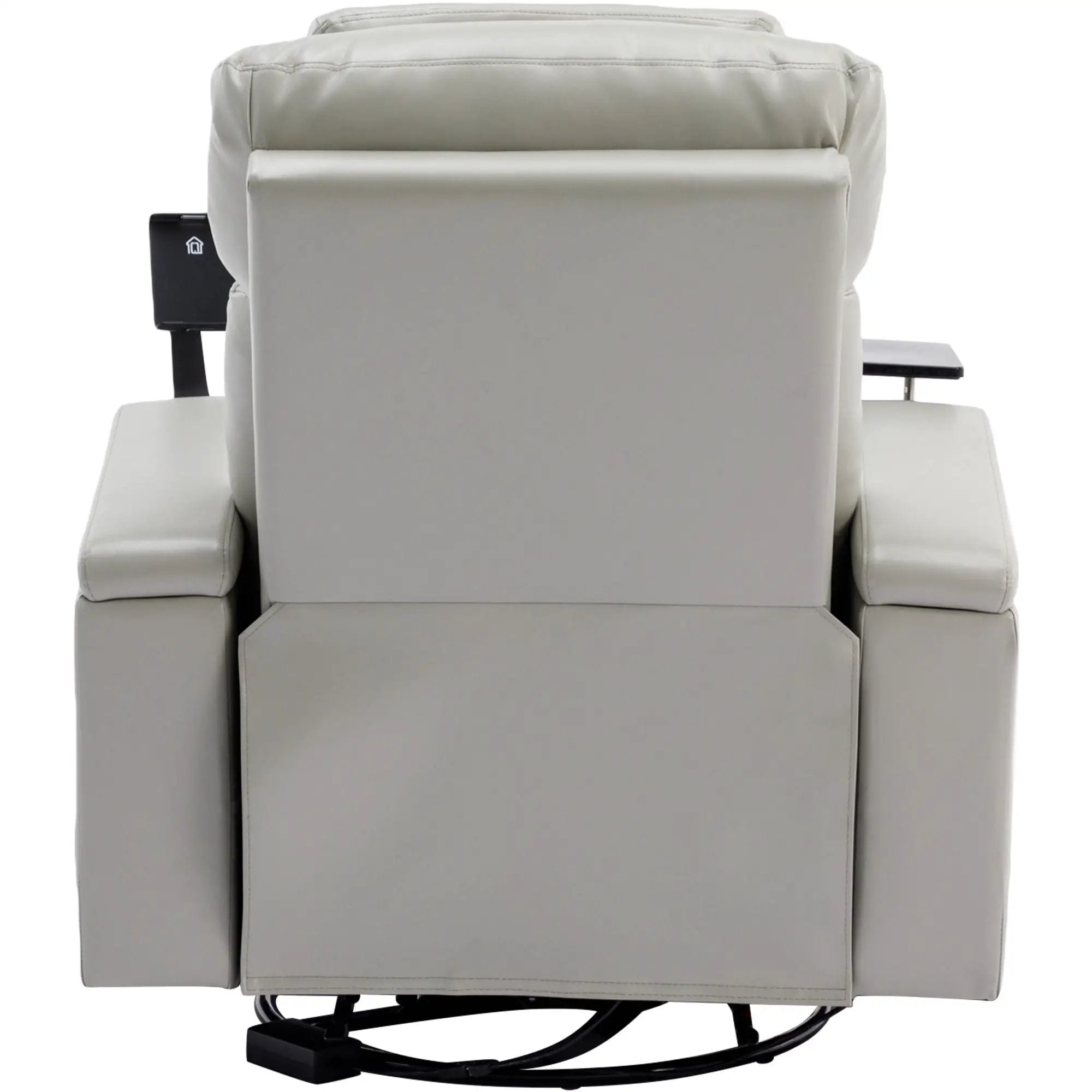 270° Power Swivel Recliner Home Theater Chair With Hidden Arm Storage, LED Light, Cup Holder, And Tray Table by HouseOfZazla