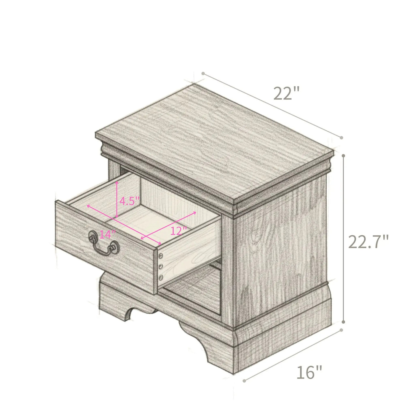 Nightstand With 2 Drawers by HouseOfZazla