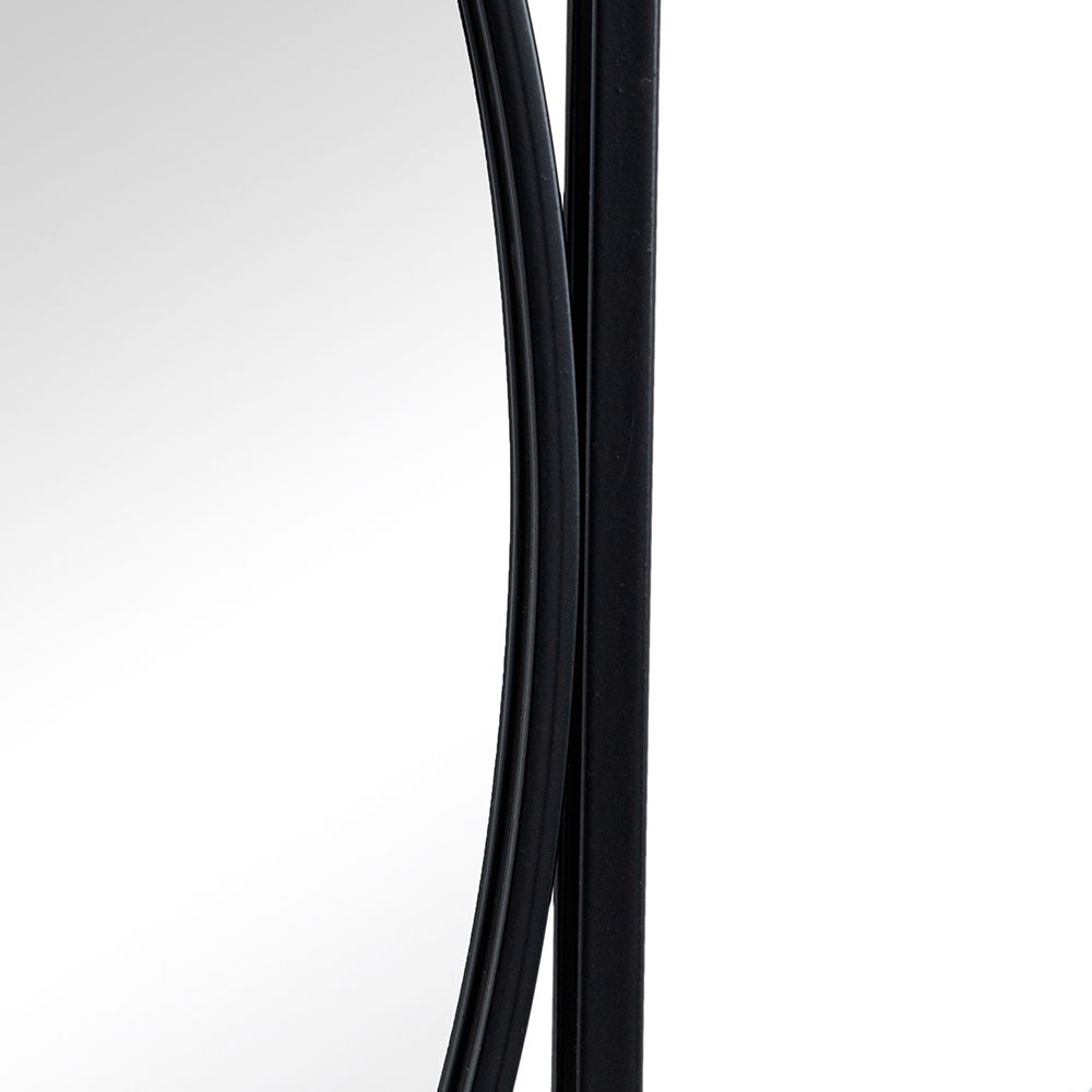 Rectangular Wall Mirror with Black Frame - 15.7" W x 0.7" D x 31.9" H - Black, photo 2 of 8