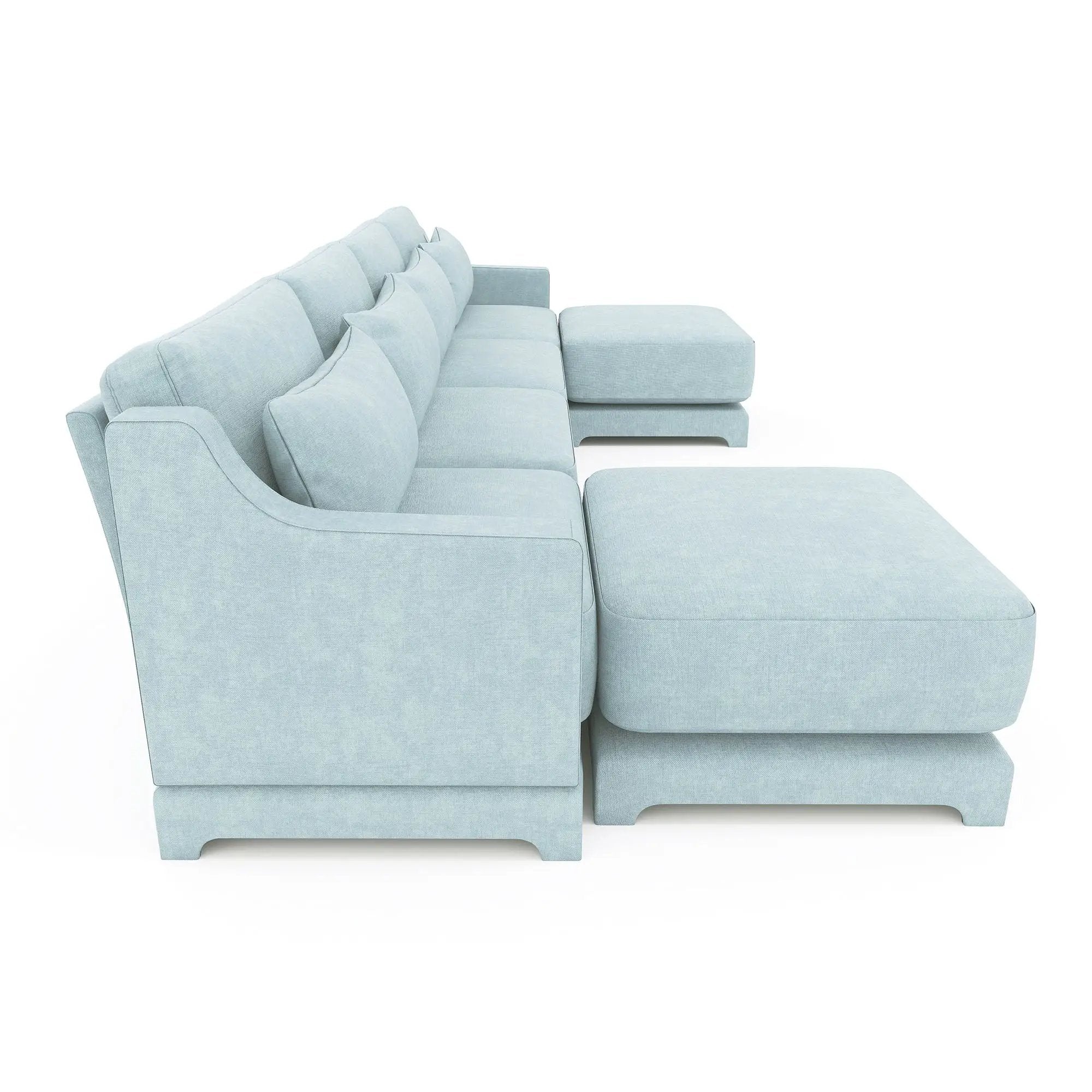 Stylish Sofa With Ottoman And Lumbar Pillows, Ergonomic Design by HouseOfZazla