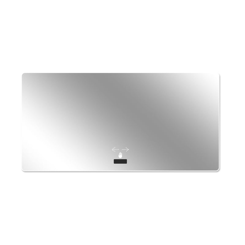 Frameless Bathroom Mirror With Light, LED Backlit, Tri Color Dimming, Anti Fog, Smart Sensor - Silver by HouseOfZazla