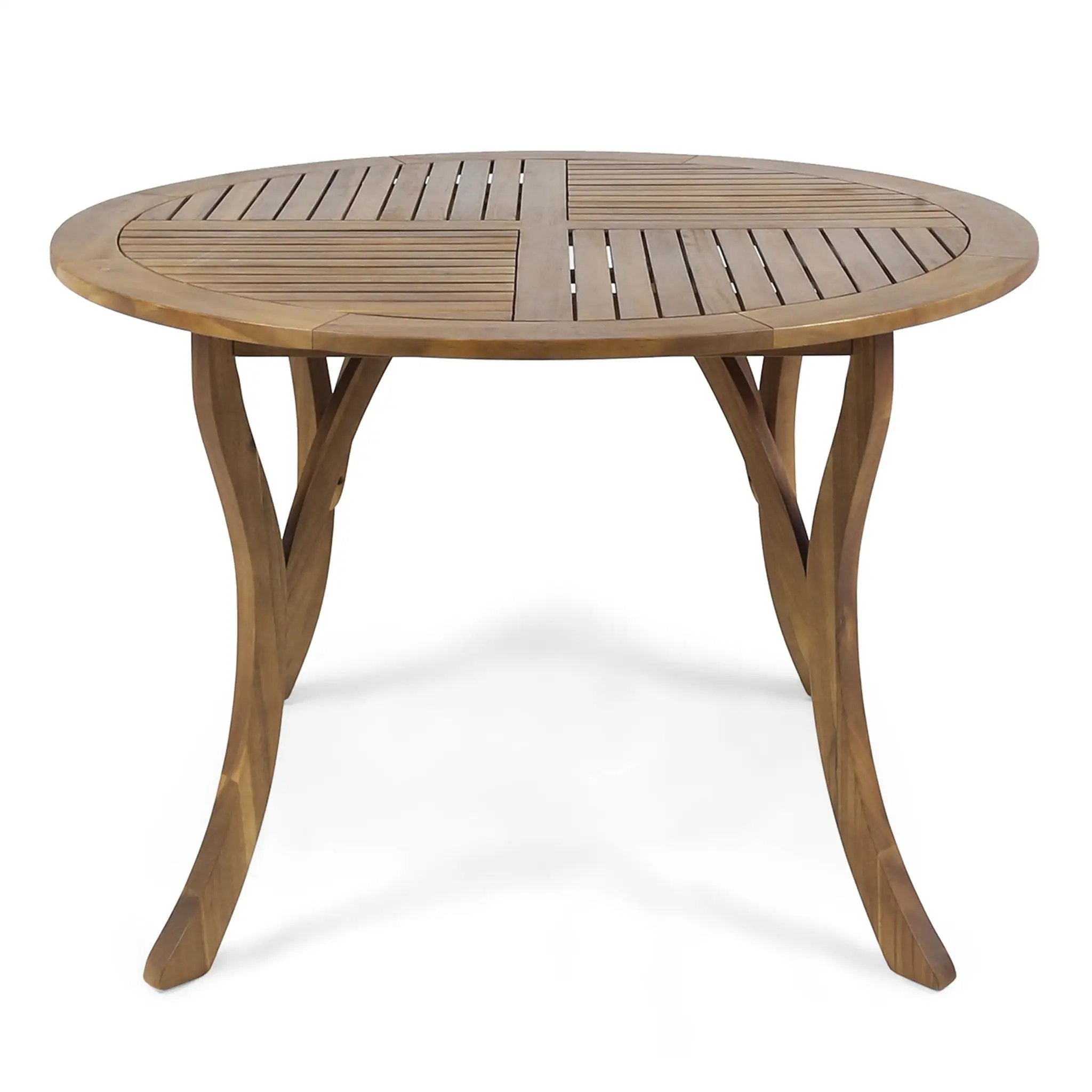 Hermosa Outdoor Acacia Wood Circular Dining Table by HouseOfZazla