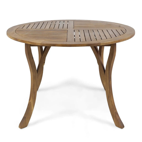 Hermosa Outdoor Acacia Wood Circular Dining Table