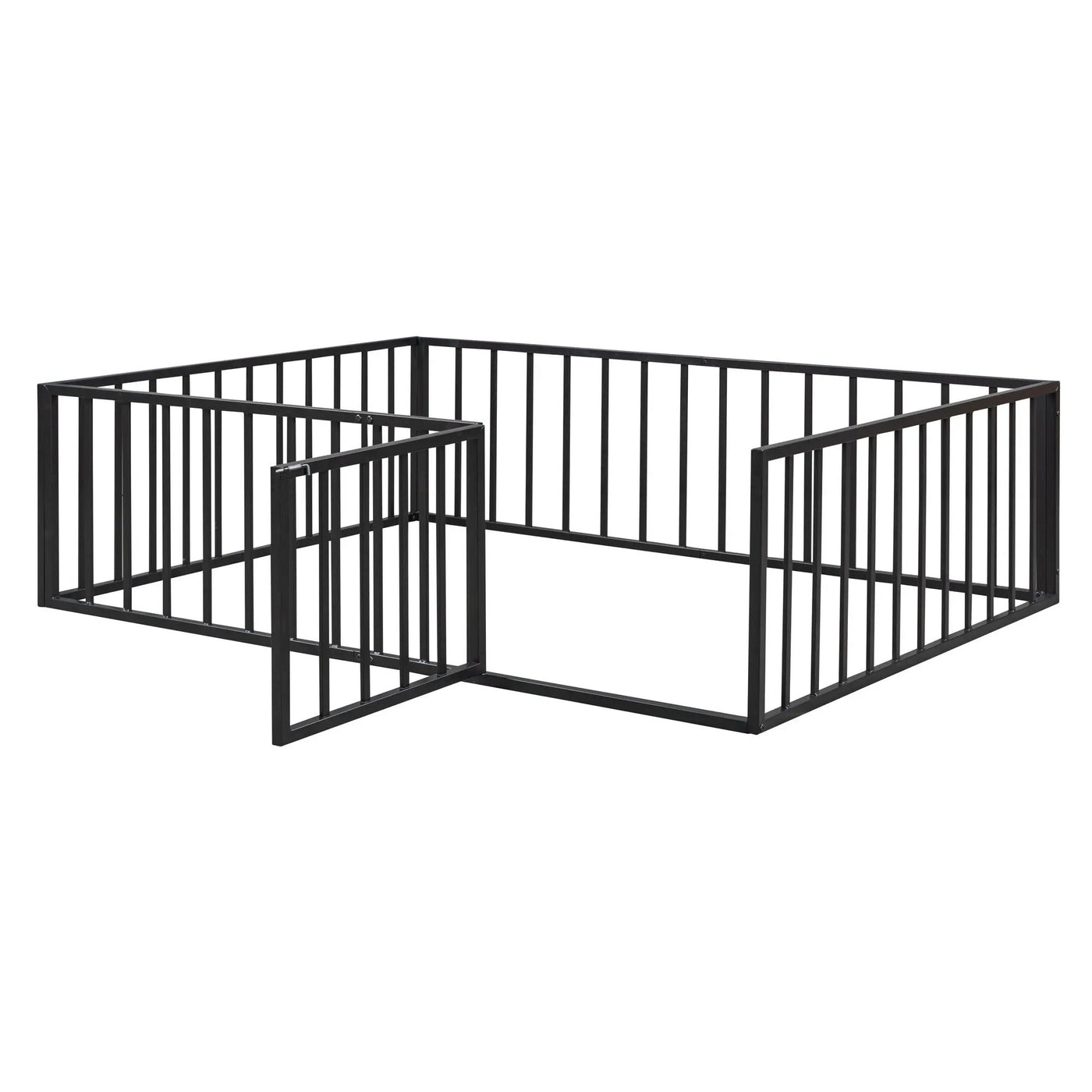 Metal Floor Bed Frame With Fence And Door by Unique Piece Furniture