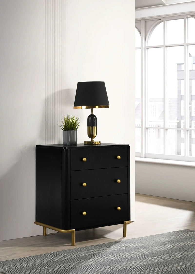 Arini 3-drawer Nightstand Black by Unique Piece Furniture
