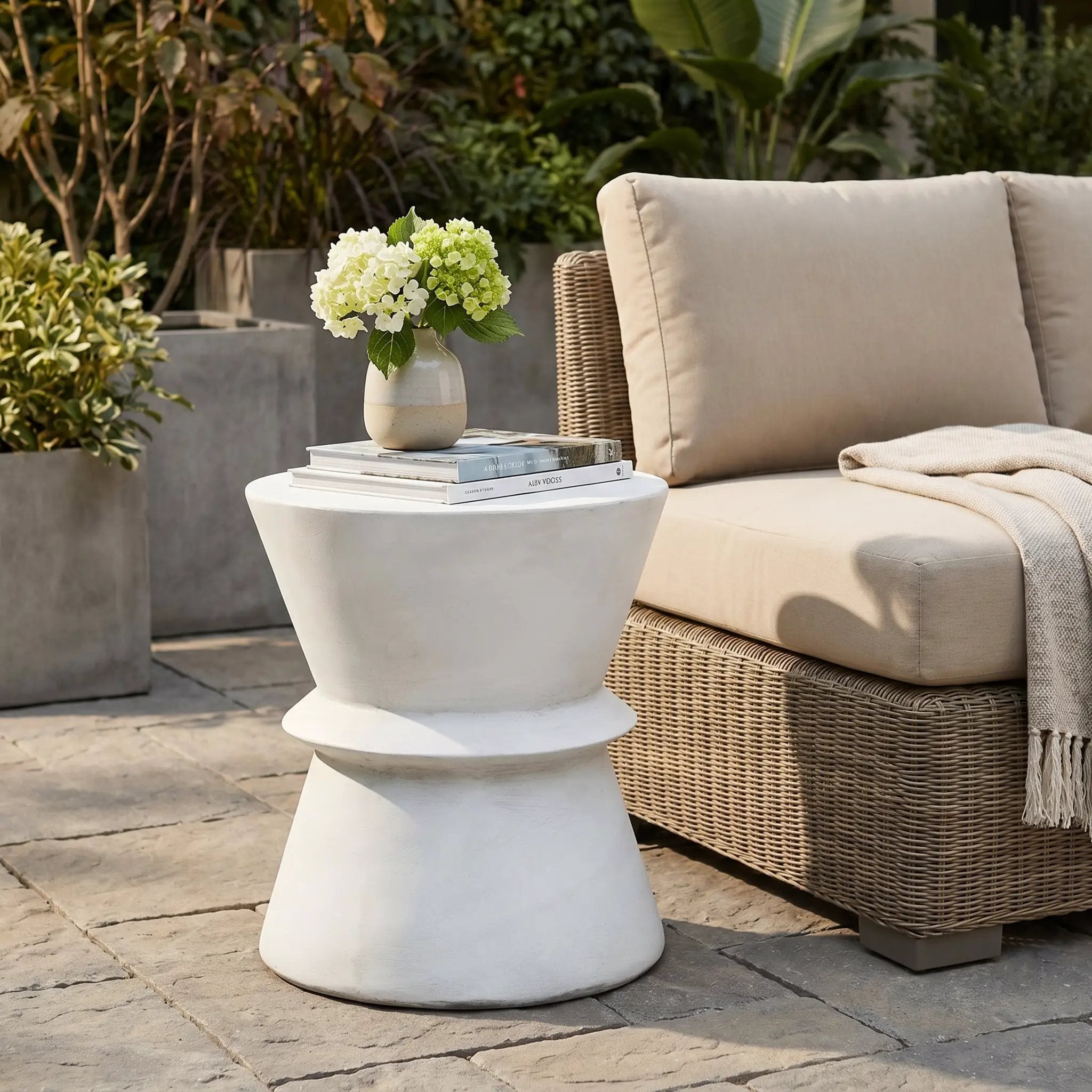 Outdoor Lightweight Concrete Side Table by HouseOfZazla