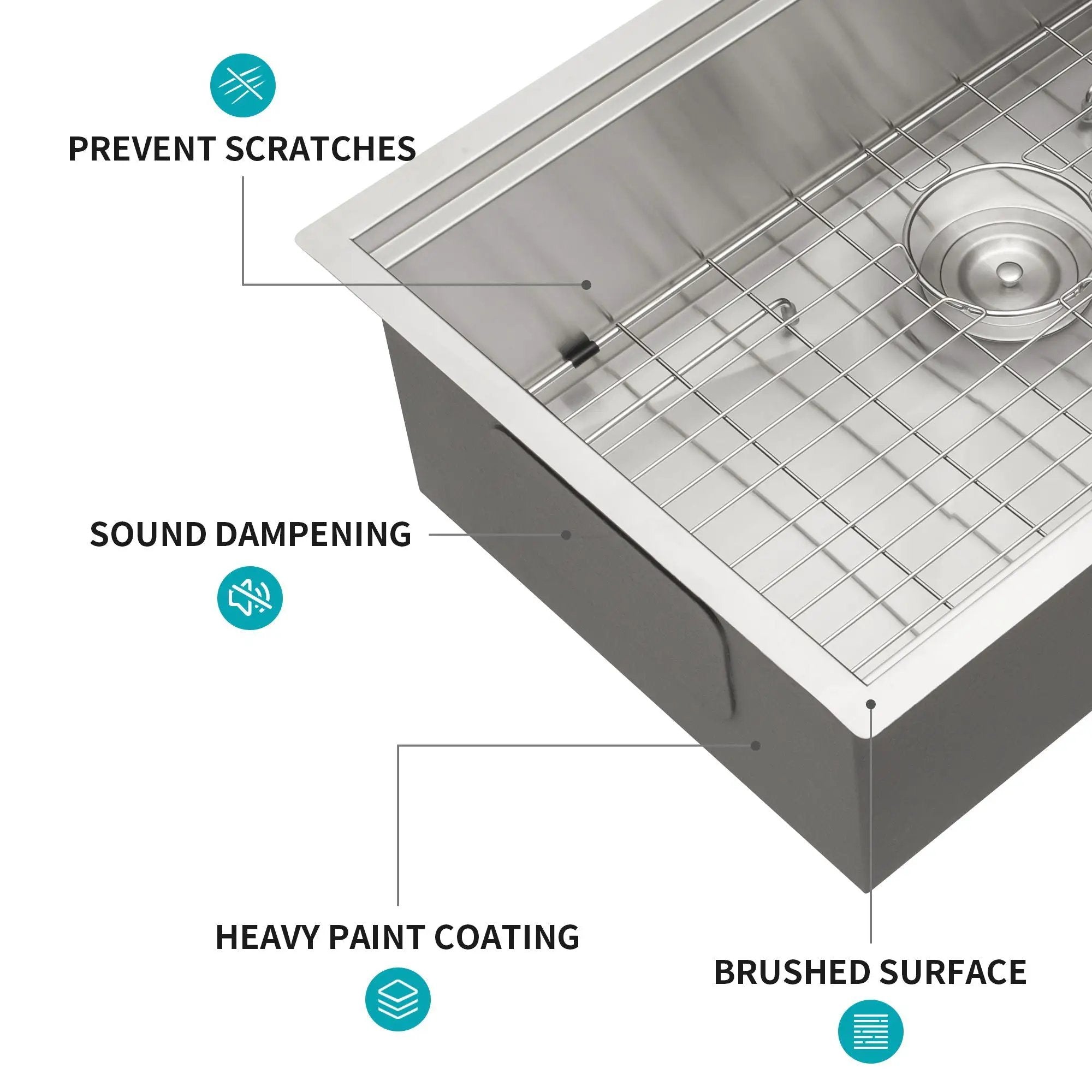 32" Undermount Kitchen Sink Brushed Nickel 16 Gauge Stainless Steel Single Bowl With Ledge Workstation, 32 X 19 X 9 Inch by HouseOfZazla