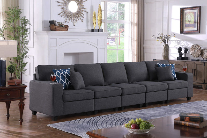 Cooper - Beautiful Sofa With Cupholder by HouseOfZazla