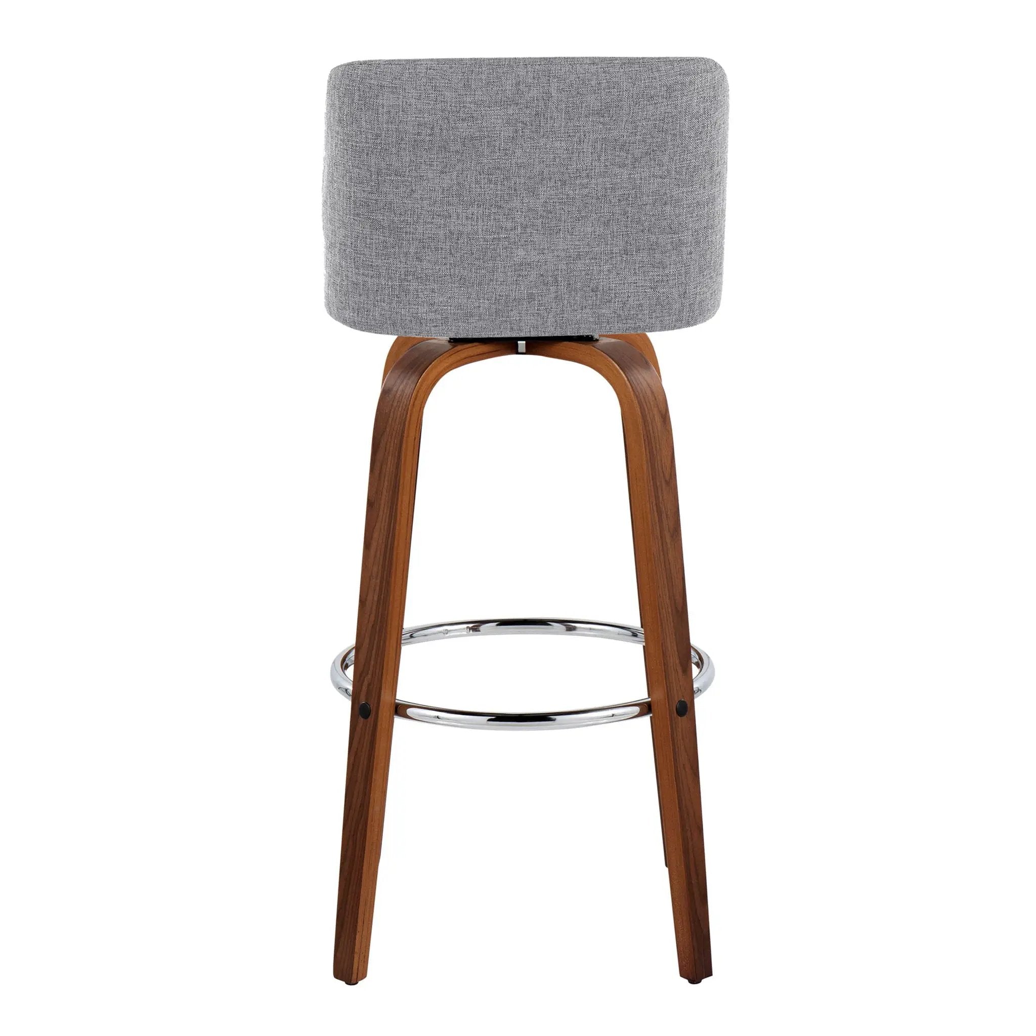 Toriano - Mid Century Modern Fixed Height, Barstool With Swivel With Round Footrest (Set of 2) by Unique Piece Furniture