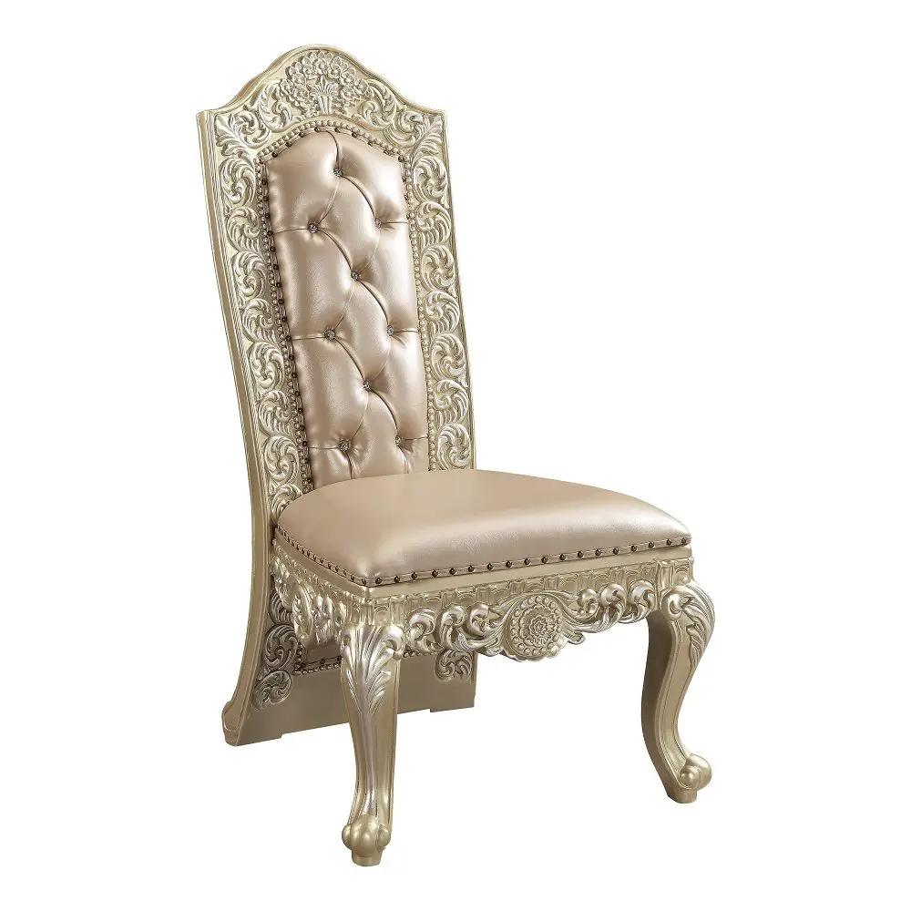 Vatican - Side Chair (Set of 2) - Synthetic Leather & Champagne Silver by Unique Piece Furniture