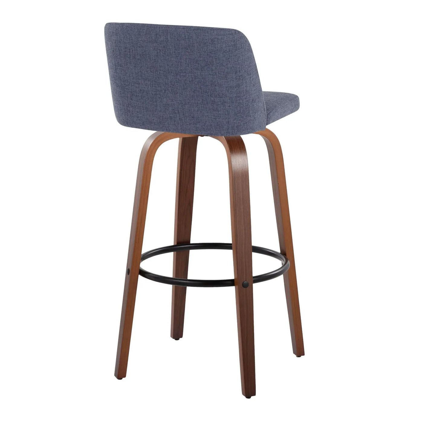 Toriano - Mid Century Modern Fixed Height Barstool Swivel And Round Footrest (Set of 2) by HouseOfZazla