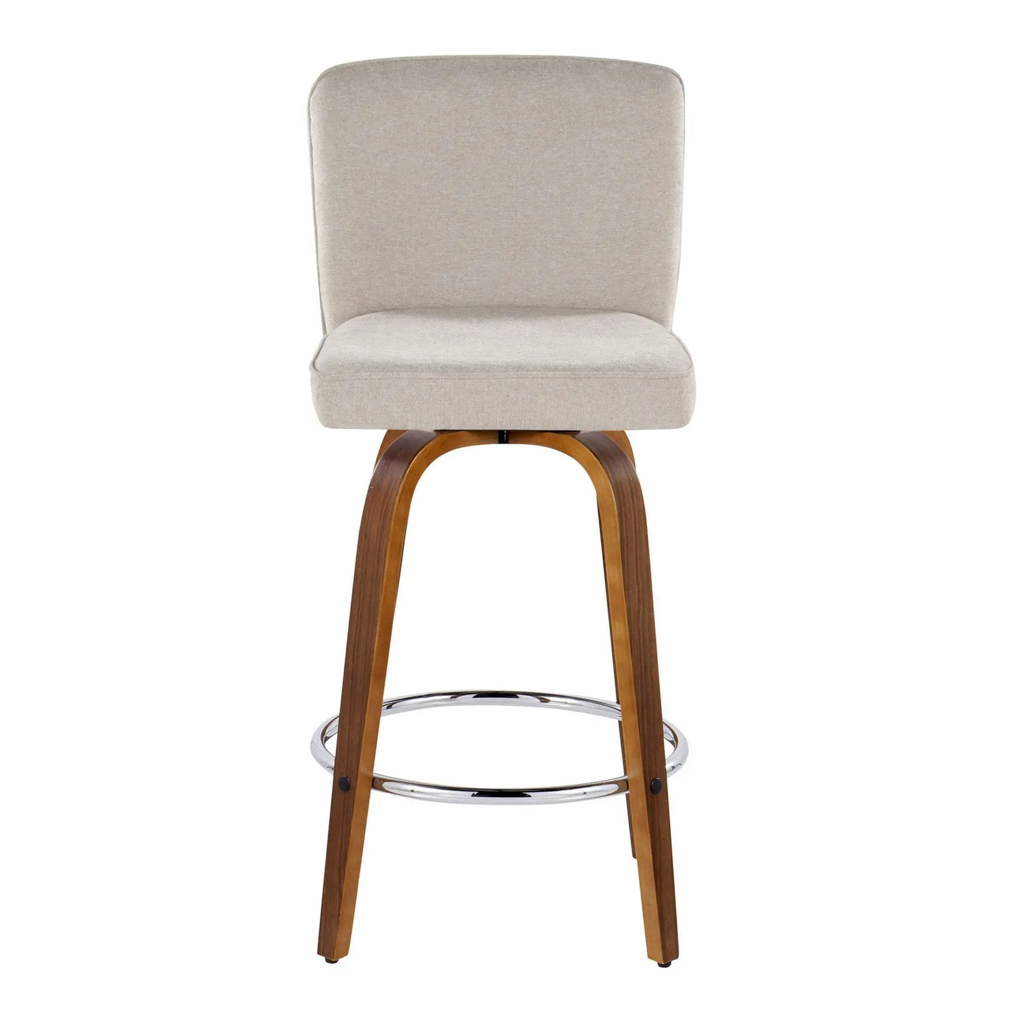 Henry - Contemporary Fixed Height Counter Stool With Swivel With Round Footrest (Set of 2) by Unique Piece Furniture