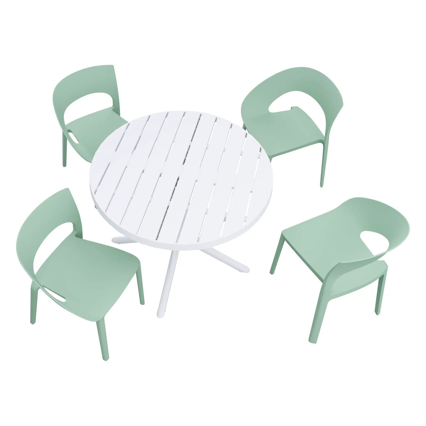 4 Piece Set Of Modern Designed Single Chairs With Round Table by HouseOfZazla