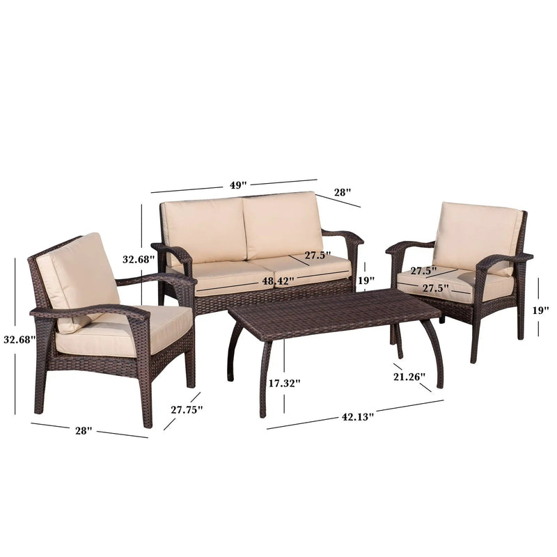 Honolulu - Wicker Set Outdoor Seating by HouseOfZazla