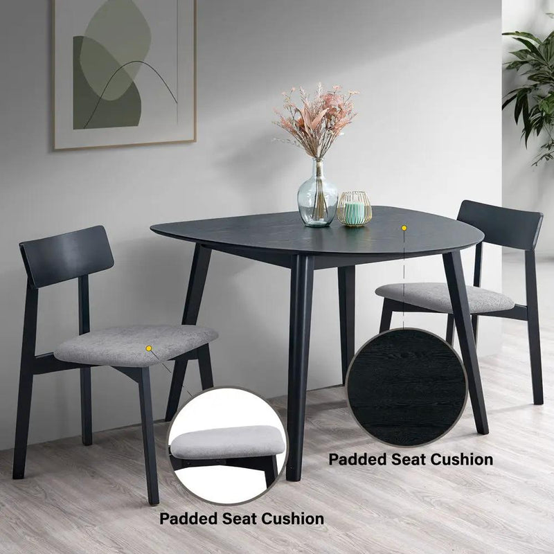 Real - Side Chair (Set of 2) - Gray Linen & Black by Unique Piece Furniture