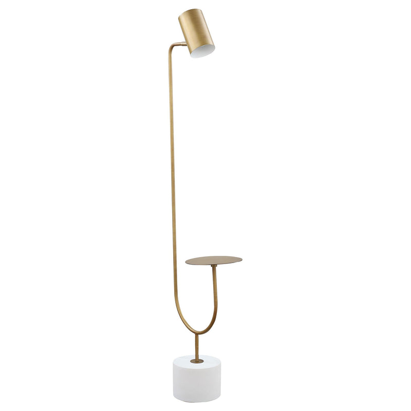 Corletta - Floor Lamp With Round Tray - Antique Brass by HouseOfZazla