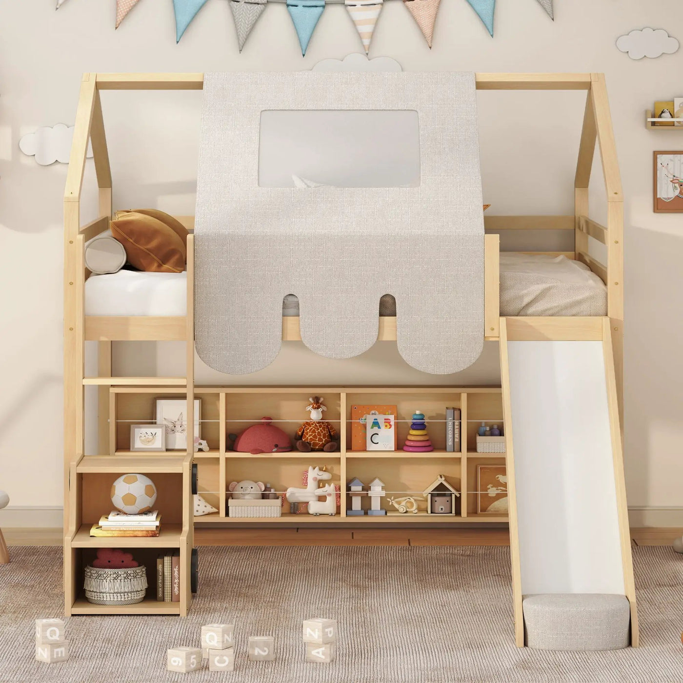 Loft Bed With House Shaped Frame And Tent by Unique Piece Furniture
