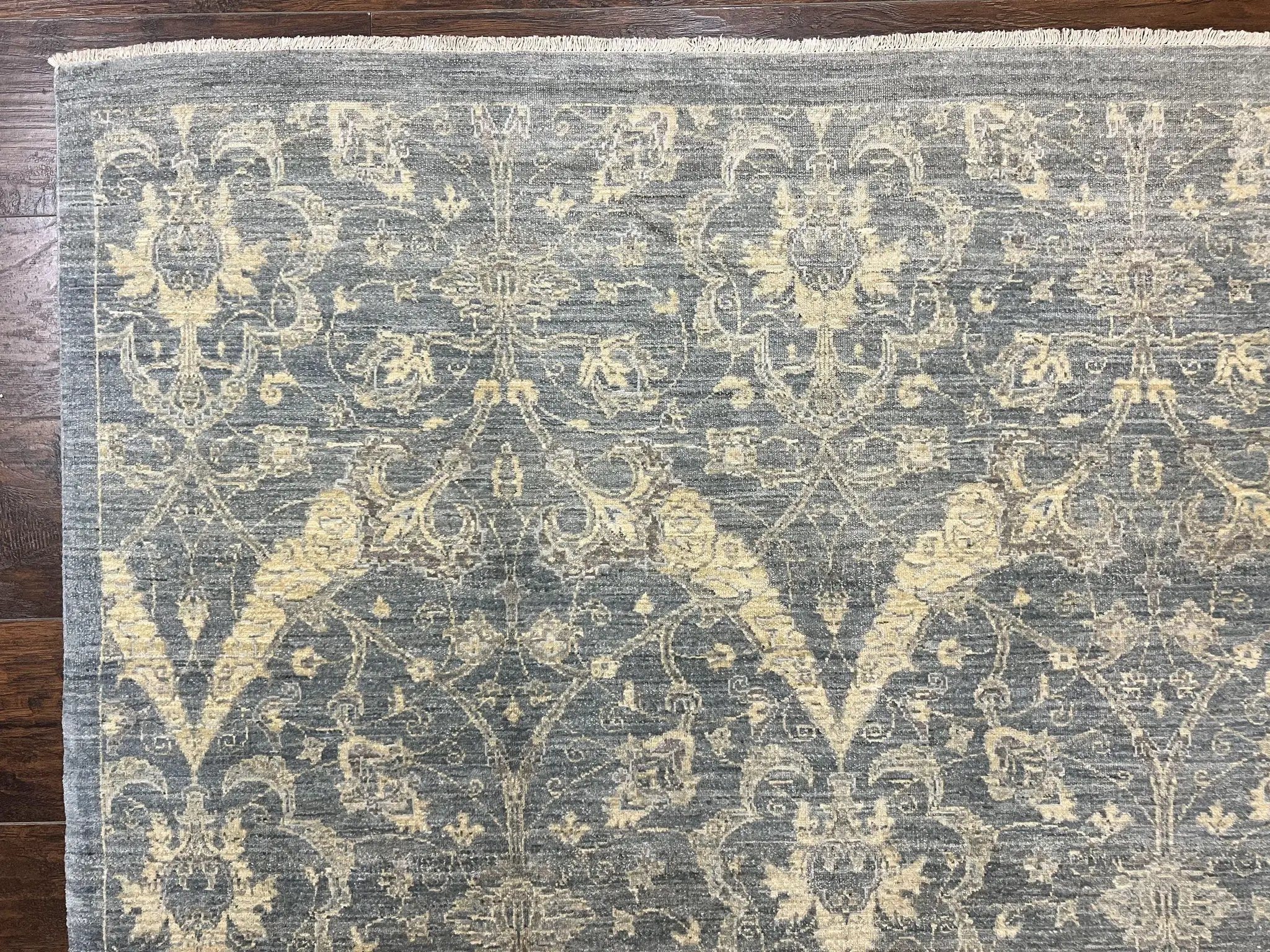 Contemporary Pakistani Rug 5 x 6.6, Handmade Floral Wool Rug, Spanish Pattern by Jewel Rugs