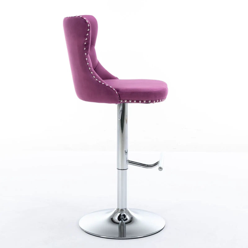 Swivel Barstools Adjusatble Seat Height From 25-33", Modern Upholstered Base Bar Stools With Backs Comfortable Tufted For Home Pub And Kitchen Island (Set of 2) by Unique Piece Furniture