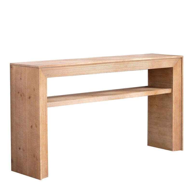 Console Table With Storage Shelf - Antique Natural / Light Natural / Natural by Unique Piece Furniture