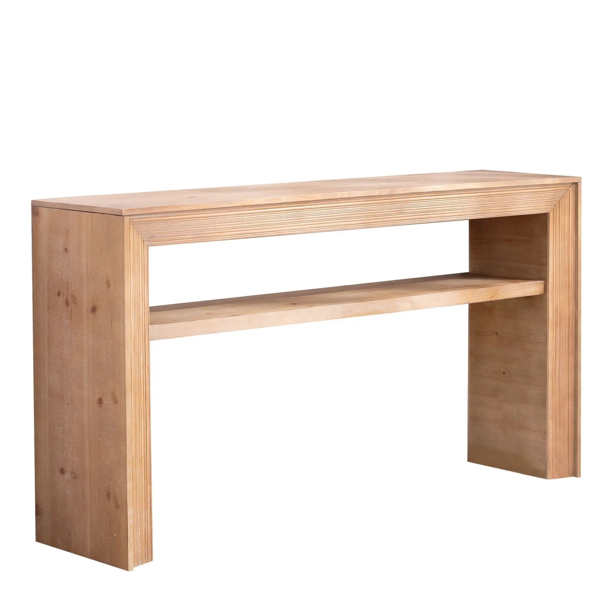 Console Table With Storage Shelf - Antique Natural / Light Natural / Natural by HouseOfZazla