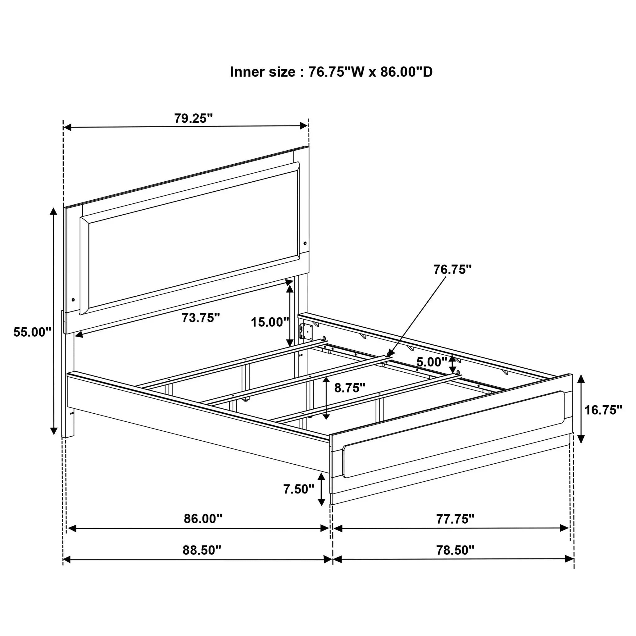 Caraway Wood California King LED Panel Bed White by Unique Piece Furniture