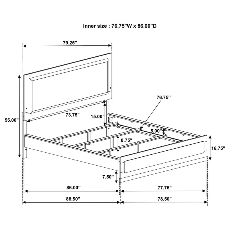 Caraway Wood California King LED Panel Bed White by Unique Piece Furniture