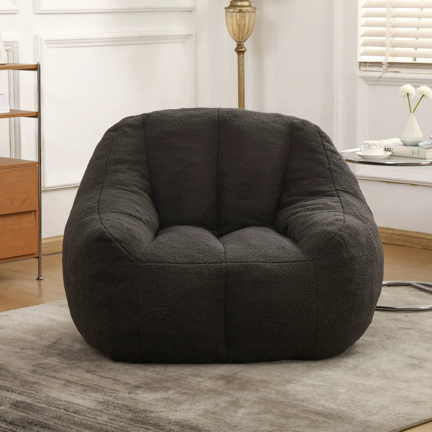 Comfy Bean Bag Chair With Memory Foam Filler, Tufted Soft by HouseOfZazla