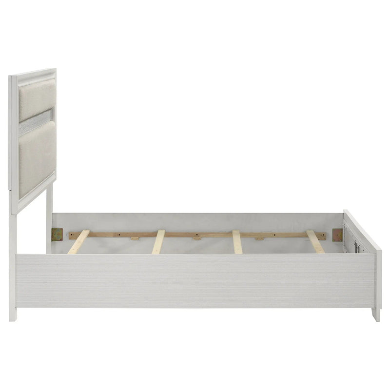 Miranda 54-inch Upholstered Queen Panel Bed White by Unique Piece Furniture