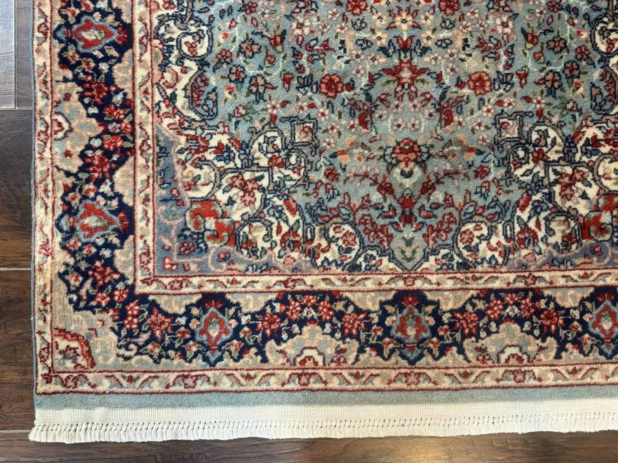 Indo Persian Kerman Rug 3x5, Light Blue, Floral Medallion by Jewel Rugs