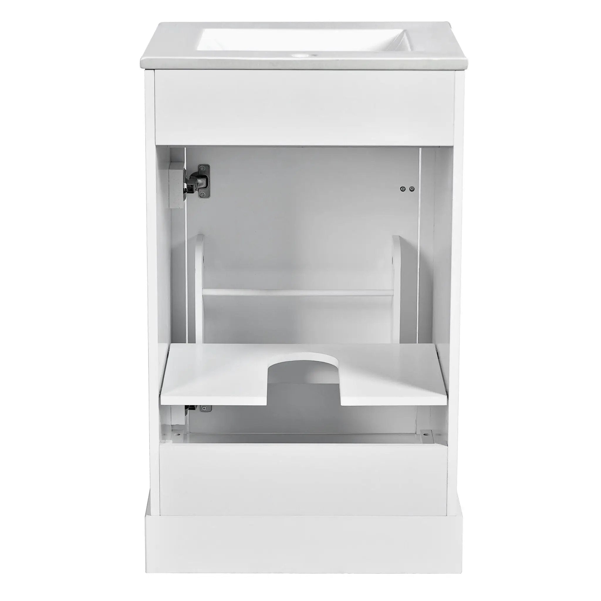 Elegant Bathroom Vanity With Ceramic Sink, Soft Close Door, Adjustable Shelf by HouseOfZazla