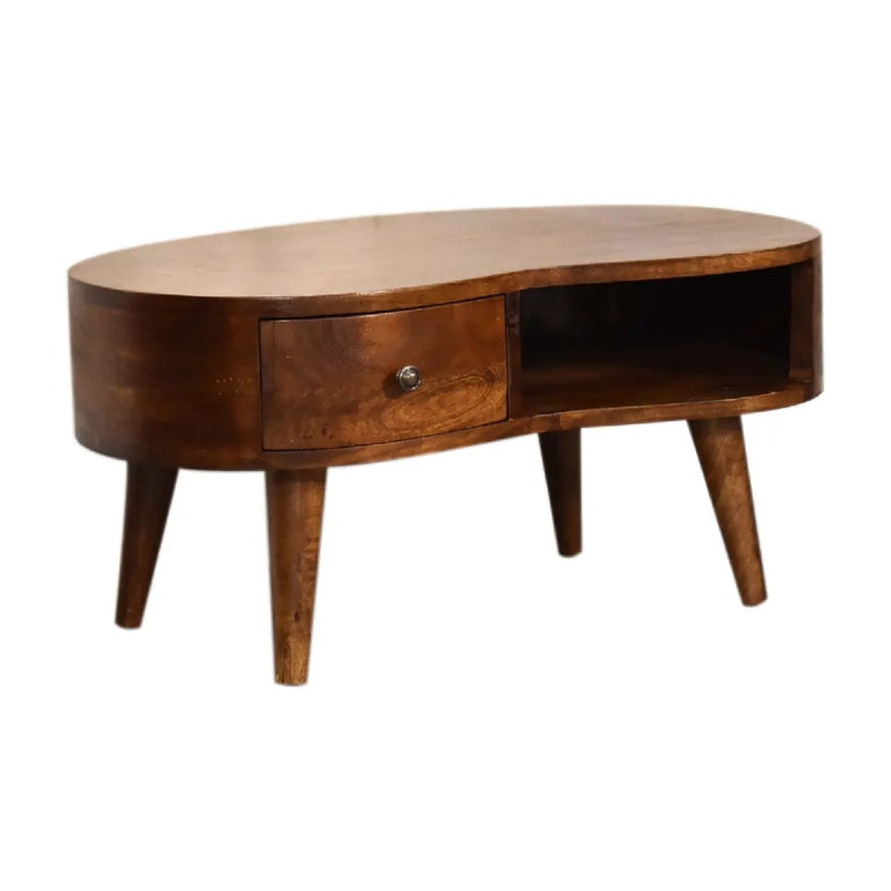 Solid Wood Mini Chestnut Wave Coffee Table by HouseOfZazla