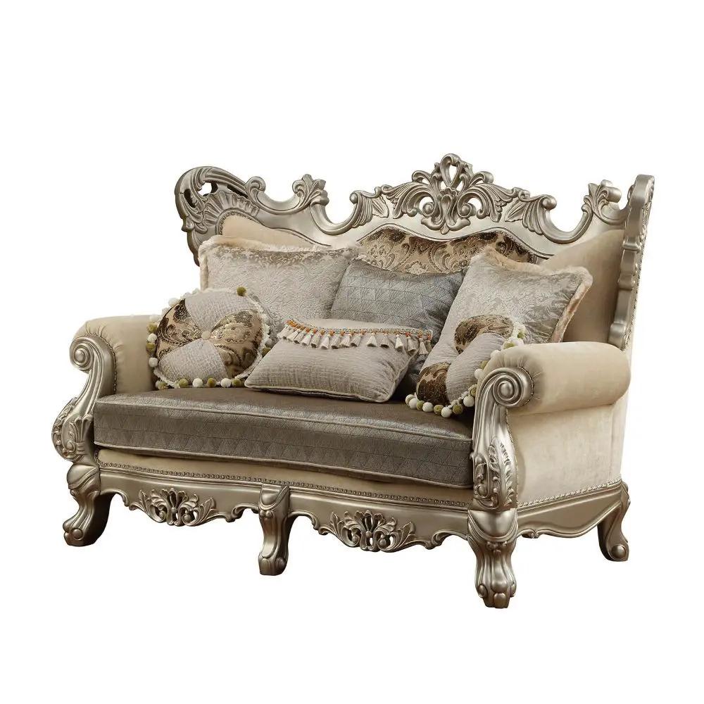 Ranita - Loveseat With 6 Pillows - Fabric & Champagne by Unique Piece Furniture